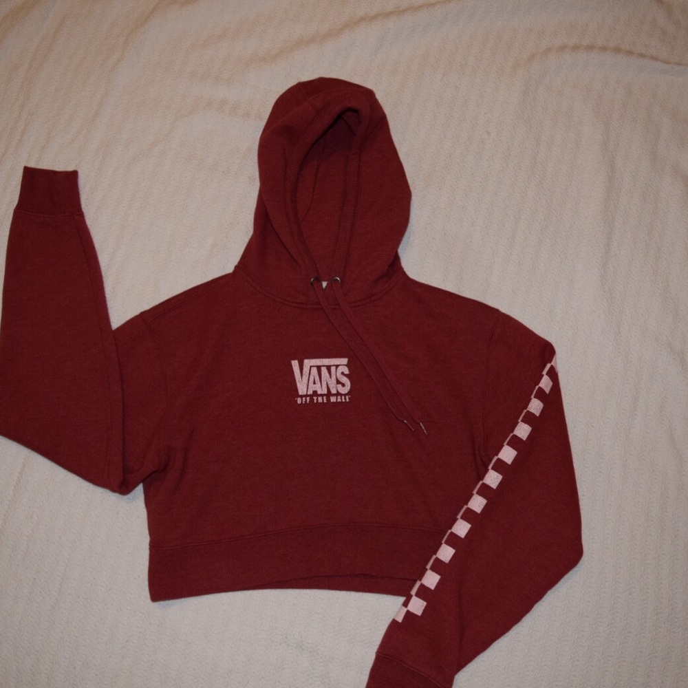 Red Cropped Vans Hoodie